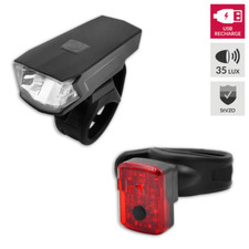 Lynx LED Fahrradbeleuchtung Set Vorderlicht mit 35 Lux Akku Rücklicht aufladbar 