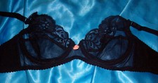 Sexy ANTINEA VINTAGE Pin Up Spitzen BH Büstenhalter schwarz 75 B ? neu   (n75)