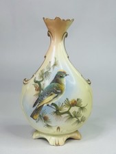 Antike Locke & Co Worcester Porzellan Rouge Elfenbein kleine Vogel Vase von J Lewis