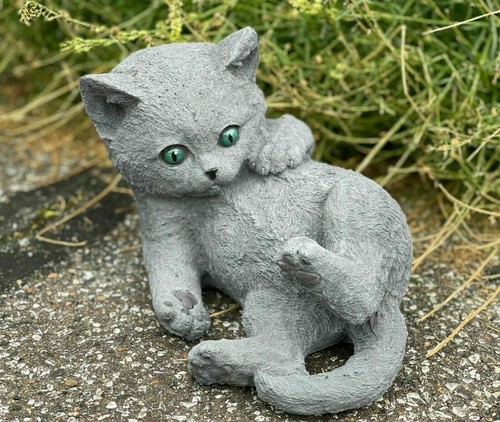 Steinfigur katze russisch blau - katze,