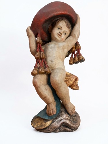 Holzfigur eines putto 30cm - eines,