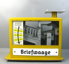 alte Briefwaage Bizerba Württ. Post Waage mit 2 Emailschildern Baujahr 1940