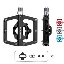 ROCKBROS Klickpedale Fahrrad Pedale Halb Platform SPD Pedale Rutschfest 9/16"