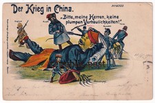 AK Postkarte Der Krieg in China, Karikatur, Kolonie, 1900 gelaufen (P54)