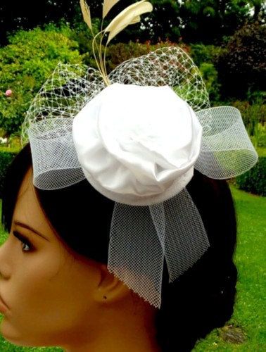 Weißer fascinator haarschmuck - weißer,