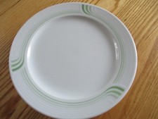 Bauscher Weiden Bavaria Germany Geschirr weiß/grün Kuchenteller Fahne