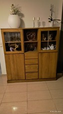 Massivholz vitrine mit glas - massivholz,