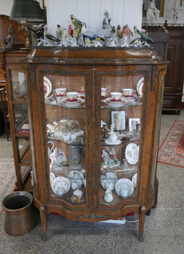 Art deco nussbaum vitrine mit - nussbaum,