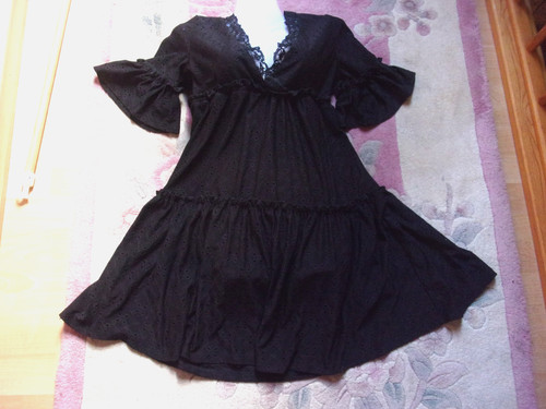 Gothic volant kleid - gothic, schwarz