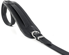 UK Made Echtleder gepolsterte Schulterpolster Schnalle Vintage Gitarrengurt - schwarz