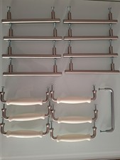 15 Möbelgriffe Porzellan und Chrom (z.T. Ikea)    -  13 cm und 16 cm Länge
