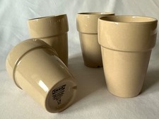 4x IKEA Keramik Becher beige  Ø 7,5 cm Höhe 10,5cm 20551