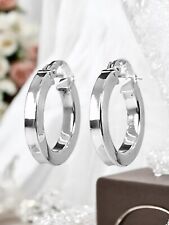 Hochwertige chice Creolen Ohrringe 925-er ECHT SILBER rhodiniert 16,4 x 2,5 mm