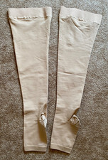 •♥• Lastofa Stützstrümpfe Kompressionsstrümpfe beige Gr. V offene Spitze •♥•