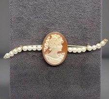 Brosche 14kt Gold mit Kamee