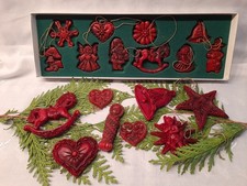 Alter 18 teiliger Christbaumschmuck aus Wachs Model in OVP