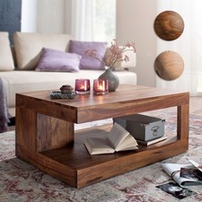 FineBuy Couchtisch Massivholz