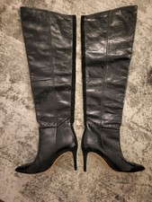 Overknee leder Stiefel in Gr