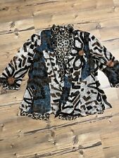 Elegante leichte Damen Blusen-Jacke, Gr. 46, Animal Print