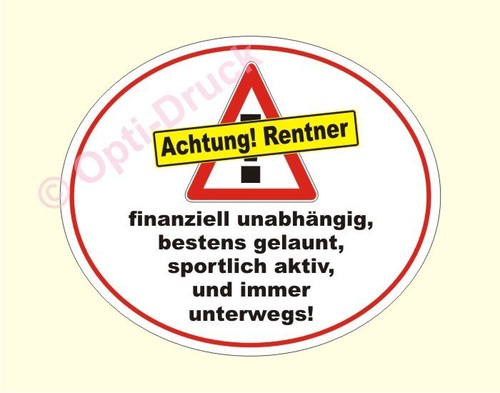 Achtung rentner extra groß - rentner, !