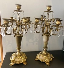 Zwei antike Kandelaber/ Kerzenleuchter,  5 - flammig, ca. 1900, Höhe: 42 cm