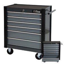 Werkzeugwagen Rollcontainer Werkstattwagen 72 x 66 cm 6 Schubladen rollbar grau 