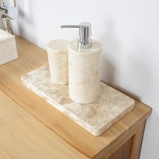 Servierplatte Marmor creme