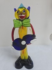 Murano Clown Figur, Glas, 27 Cm, Zirkus Motiv, Vintage