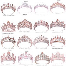 Roségold Kristall Königin Prinzessin Hochzeit Braut Diadem Tiara Krone 41 Stile