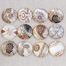 12 verschiedene Glas Cabochons