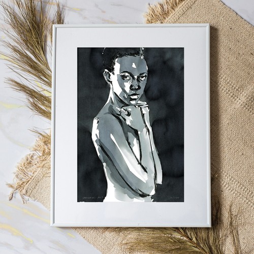 Minnou art kunstdruck afro - minnou, "afro
