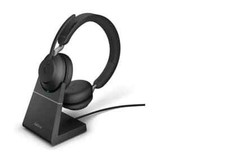 Jabra Evolve2 65 Wireless Stereo Headset Kopfhörer + Ladestation, Schwarz