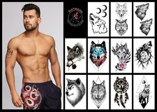 Faketattoo wolf rose wölfin - faketattoo,