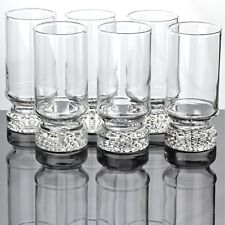 6 schwere Becher Gläser Saftgläser Wassergläser Waffel Boden Biergläser 