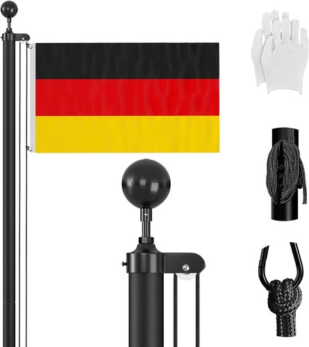 Schwarzer fahnenmast - schwarzer,