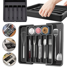 Besteckkasten Einsatz für Schublade Küche Erweiterbar, Ausziehbar und Passgenau