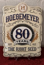 ALTES BLECHSCHILD HOEGEMEYER SAATGUT LANDWIRT BAUER  METALLSCHILD WERBUNG USA US