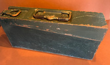 Orginal alte MG Gurt Blechkiste Militär Ausrüstung Deutsches Reich Blaugrau 2WK