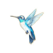 Cyan Kolibri Anstecker Vogel