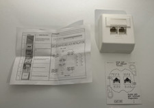 Netzwerkdose LAN Dose Aufputzdose 2x RJ45 CAT 5E, UTP, AP, RAL9010