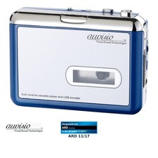 auvisio Tragbarer USB-Kassettenspieler "Blue Edition" für MP3-Aufnahme