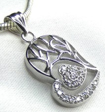 Anhänger 925 Sterling Silber rhodiniert HERZ in bester Qualität - funkelnd - NEU