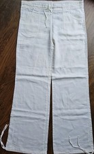 "H&M" Leinen Hose /Marlene Hose/Wide Leg"  Gr. 36 (S) weiß