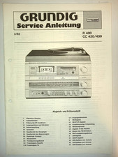 Grundig Service Manual Reparaturanleitung R 400 CC 420/430 Komplettanlage