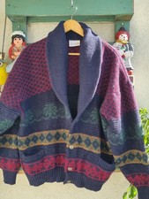 Vintage ALAFOSS Icelandic Wool Cardigan Sweater XL