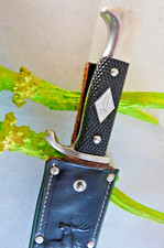 Jagdmesser Hubertus Solingen Fahrtenmesser silberne Raute Lilie # (1122)