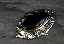 Anhänger Silber 800 Onyx Jugendstil Monogramm HR XL hohl - traumhaft schön