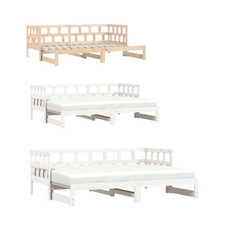 Tagesbett Bettgestell Singlebett Gästebett Bett Ausziehbar Massivholz Kiefer