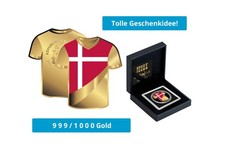 Goldmünze Motiv "Trikot Dänemark" 999/1000 Gold im Geschenketui