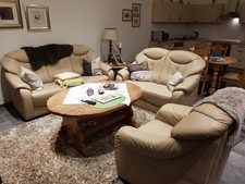 Echt Leder Sofa Garnitur 